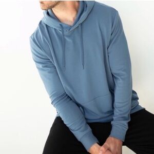 Cozy Earth Men's Brushed Bamboo Hoodie Blue — Size XL